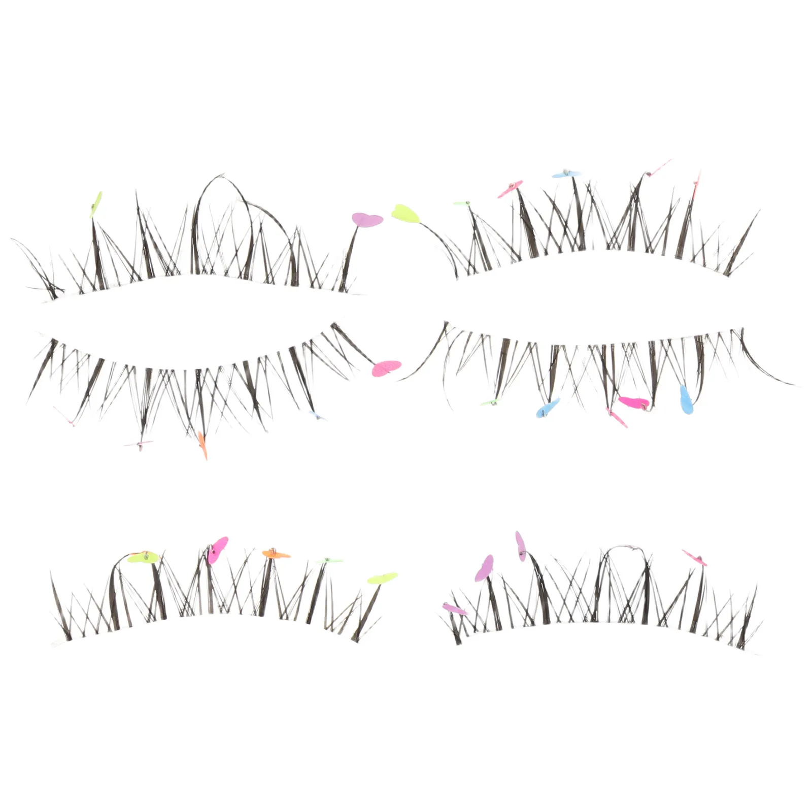 Colorful Heart-Shaped False Eyelashes Manga Inspired Natural Looking Lightweight Comfortable Easy Apply for Cosplay Halloween