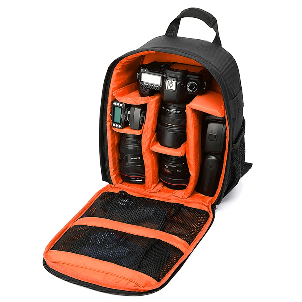 

Nylon Camera Bag Waterproof Comfortable Multi-Functional Breathable Adjustable Dividers Orange