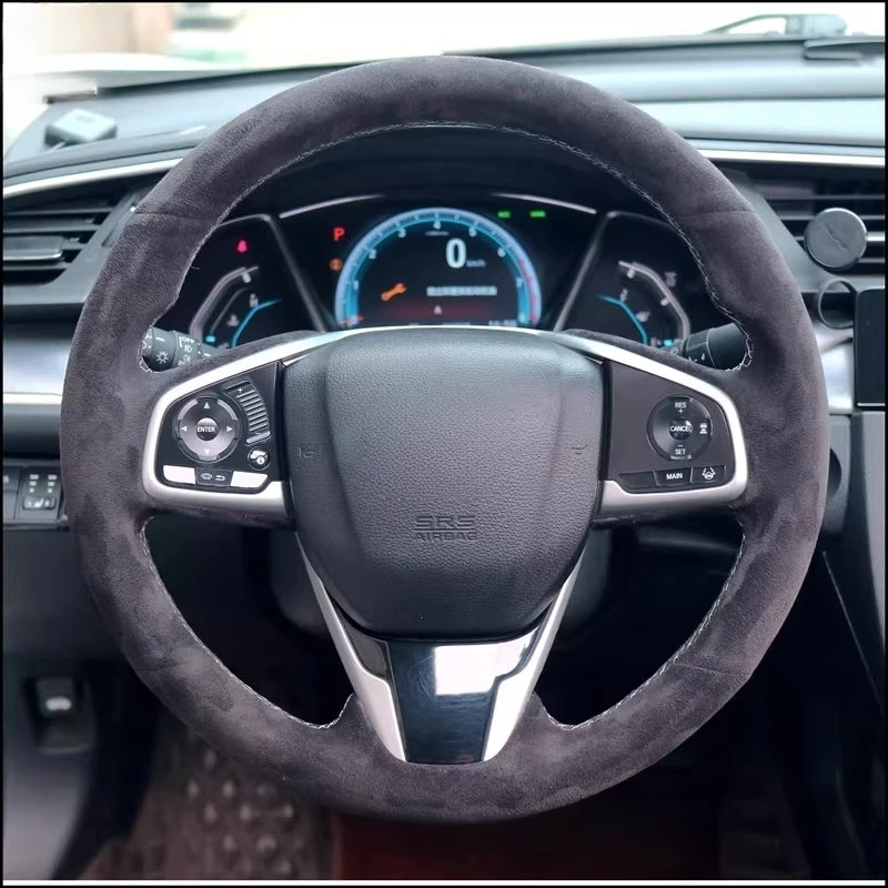 

Hand Sewn Non-slip Durable Nappa Leather Steering Wheel Cover For Honda Civic CR-V Breeze Crider Envix Car Interior Accessories