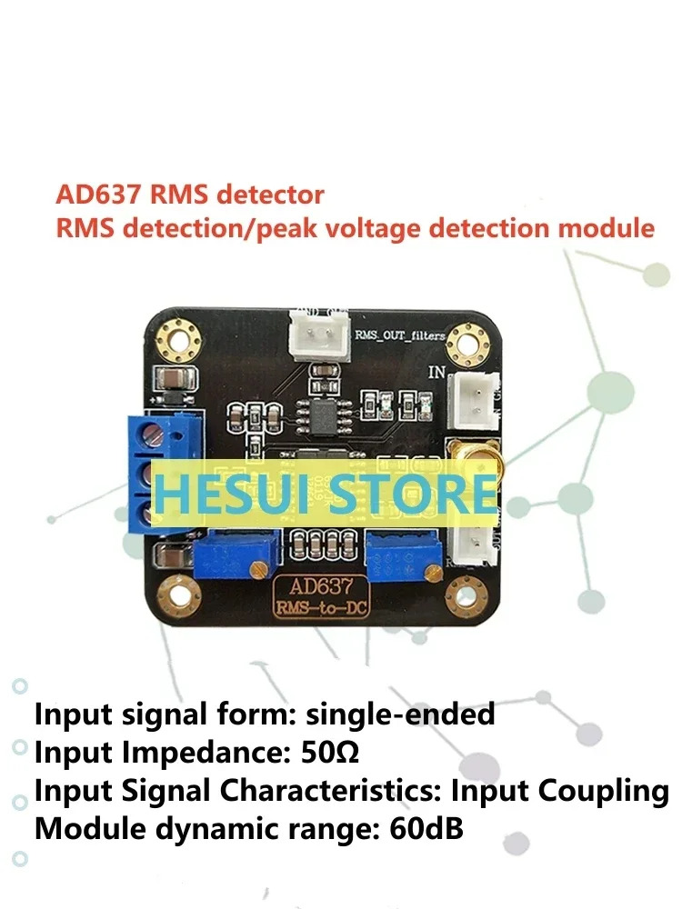 AD637 module -45dbm-30dBm 0-8MHz RMS-to-DC Converter module RMS detector Peak voltage detector AC signal data acquisition module