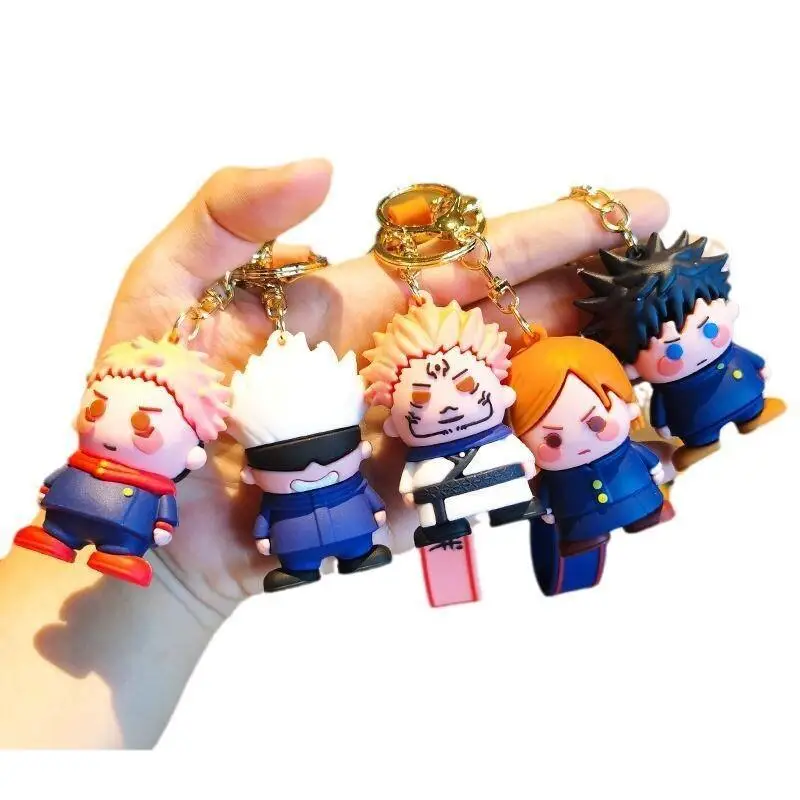

Брелок BANDAI Jujutsu Kaisen из силиконового геля с подвесками Годжо Сатору и Фушигуро Мегуми, милый новый стиль, подарок для мальчиков и девочек, в наличии