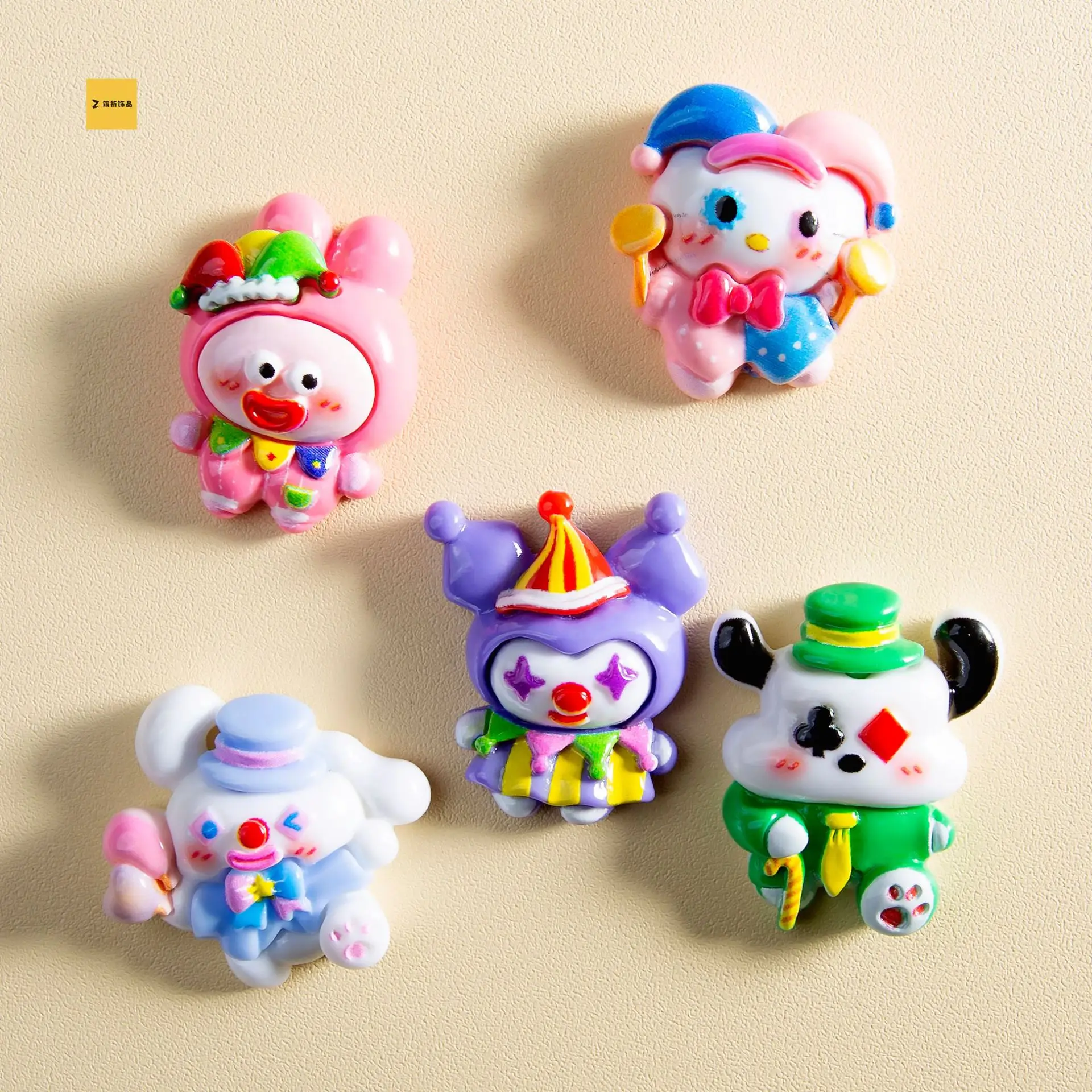5 шт. мультяшный костюм Sanrio серии клоуна из смолы с плоским основанием для скрапбукинга украшения diy Поставки Кабошоны Подвески