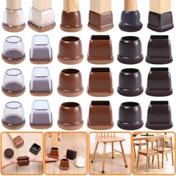 Cadeira de mesa Leg Protector Capas com feltro, móveis antiderrapantes, tampas de pés, redondas, quadradas, almofadas para pés para protetores de chão, 8pcs