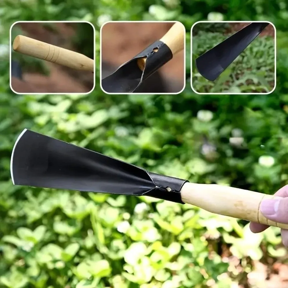 Sturdy Iron Gardening Shovel Digging Garlic Dig Iron Hoe Flowers Harvesting Wild Vegetables Grass Puller Tool Agricultural Use