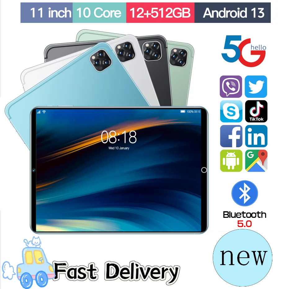 

Global Model Appel Pro11 11-inch Android13 Tablet 4K HD Screen 12GB RAM 512GB ROM Bluetooth 5.0 GPS WIFI MTK6797 8MP WiFi Laptop