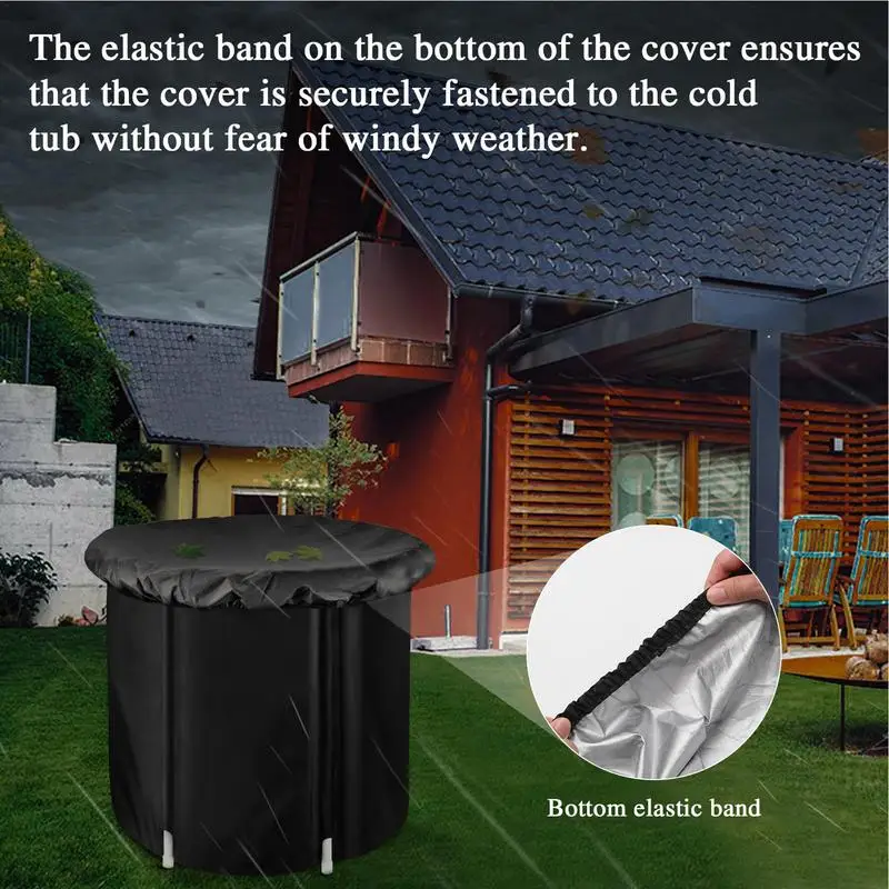 Ice Tub Cover Dustproof Cold Bath Tub Lid Insulated Ice Plunge Cover Foldable Ice Bath Cover Portable Lid Keeps Inside Water