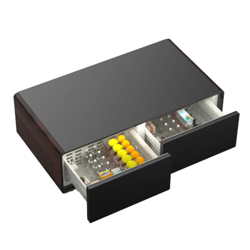 

smart furniture living room luxury modern furniture table integrated refrigerator with wireless charging music speaker