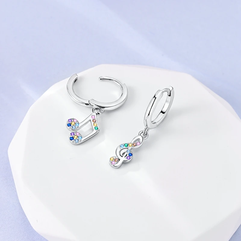 New Earrings For Womens 925 Silver Color Sparkling Zircon Butterfly Unicorn Heart Hoop Earrings Luxury Fine Party Jewelry Gift