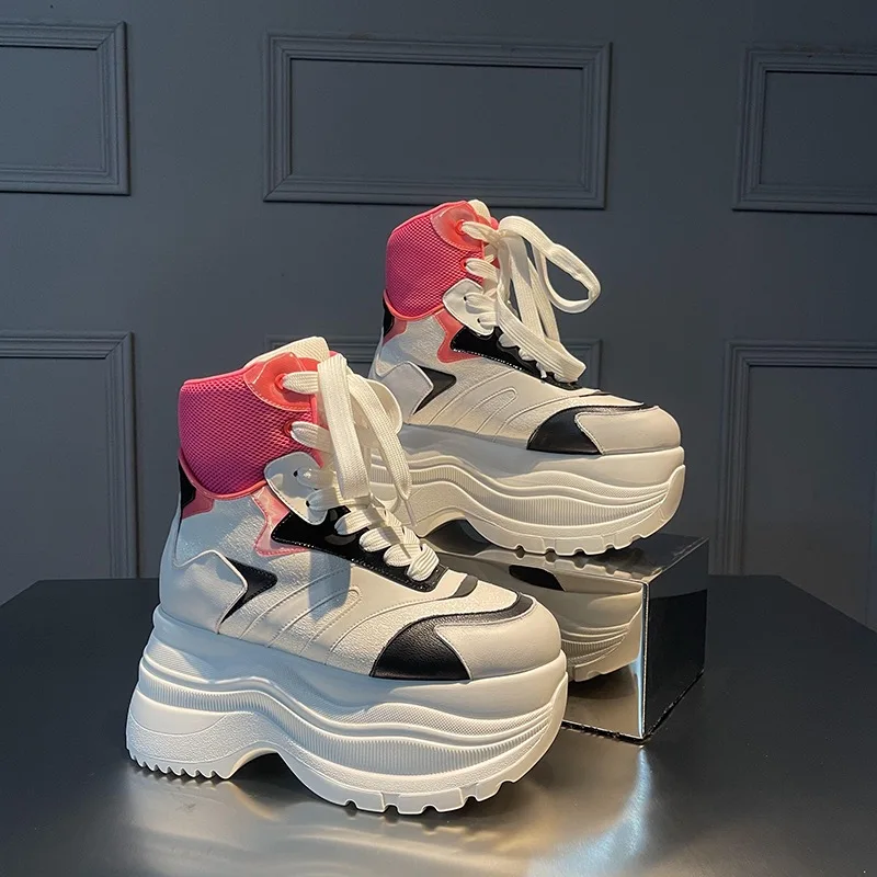 Kobiety najlepsze trampki moda wiosna jesieล Casual wysoka podeszwa obcasy buty botki prawdziwa skรณra luksusowy projektant marki 40