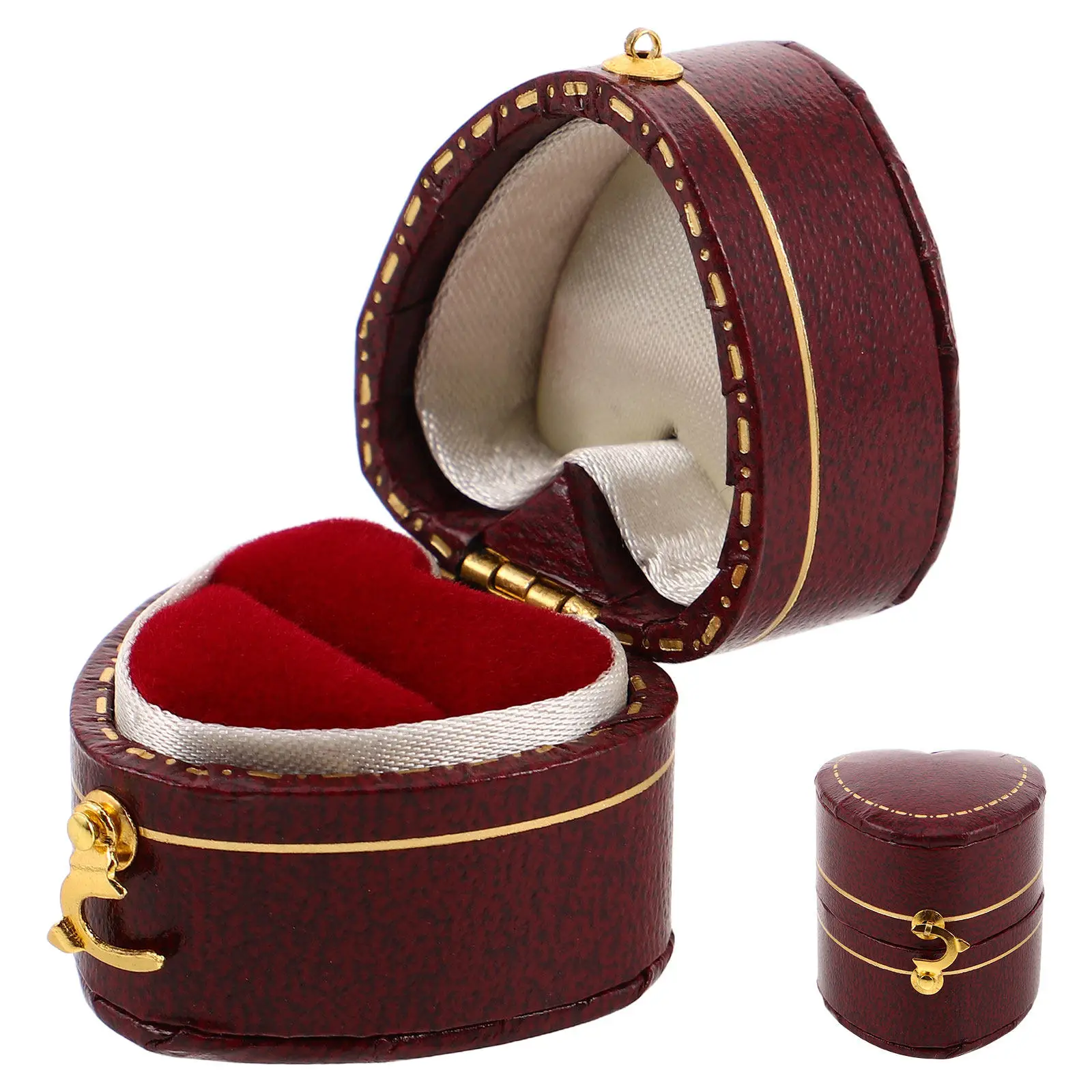 

Винтажная мини-шкатулка для украшений в форме сердца, портативный дорожный органайзер для колец, мелочей, серег, женский ретро-кейс для хранения украшений