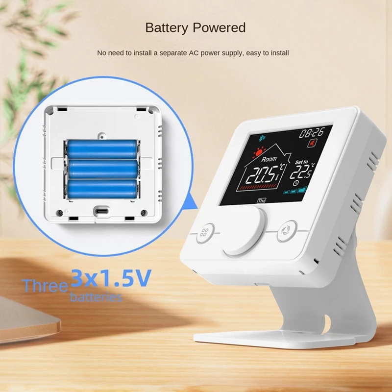 ABGR-Wifi Wireless Thermostat RF433 Water Heating Gas Boiler Thermostat With Bracket Support Mobile Phone Remote Control