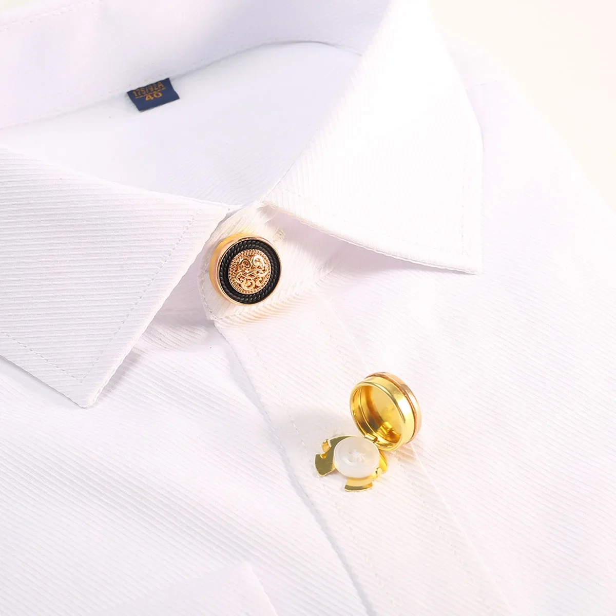 2pcs/set Vintage Metal Cufflinks Button Covers Fashionable Shirt Sleeve Button Clips Seamless Shirts Dress Decorative Button