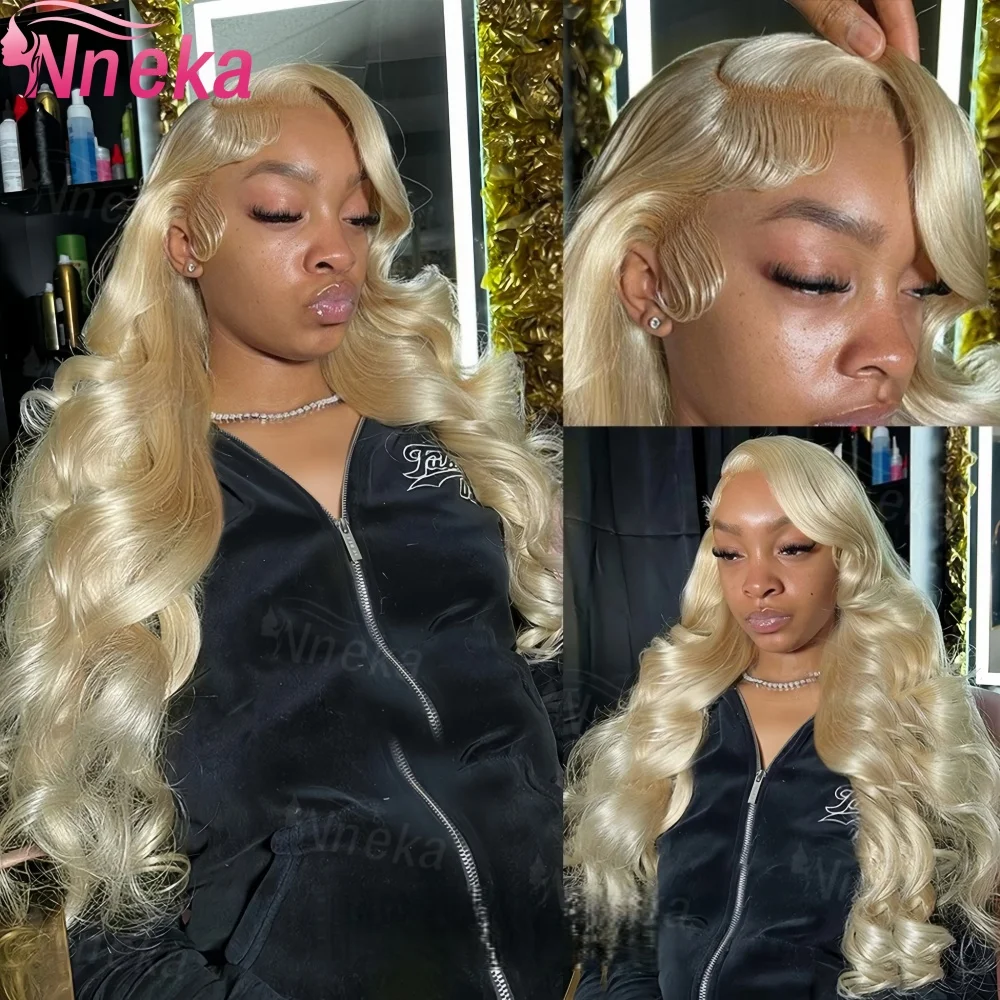 

613 13x6 HD Прозрачный парик фронтальной части шнурка Человеческие волосы Медовый блондин Цветной бразильский Remy 13x4 Объемная волна Парики фронта шнурка для женщин