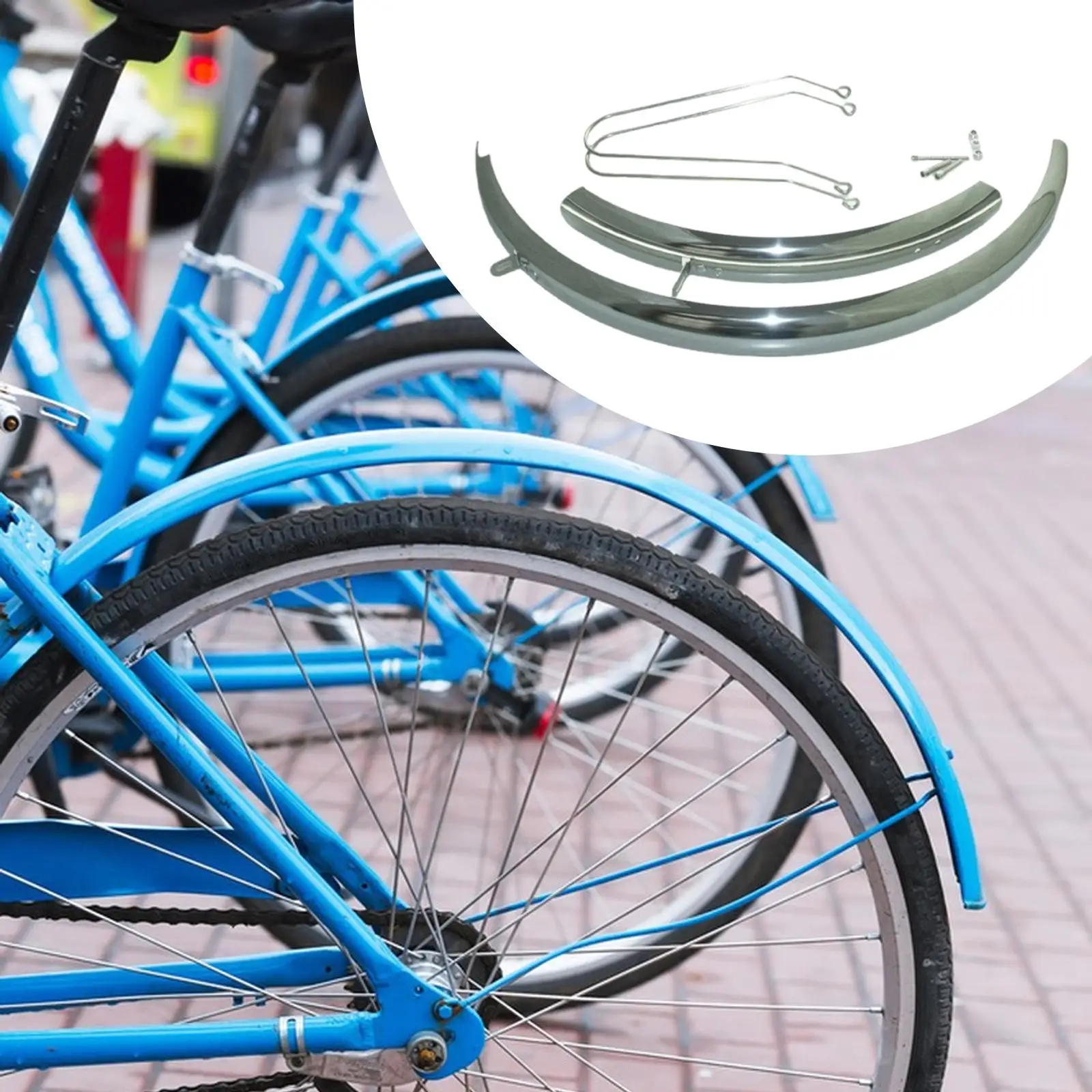 

Folded Bikes Front Rear Fender Bicycle Mudguard for 20" Wheel Accessories Easy