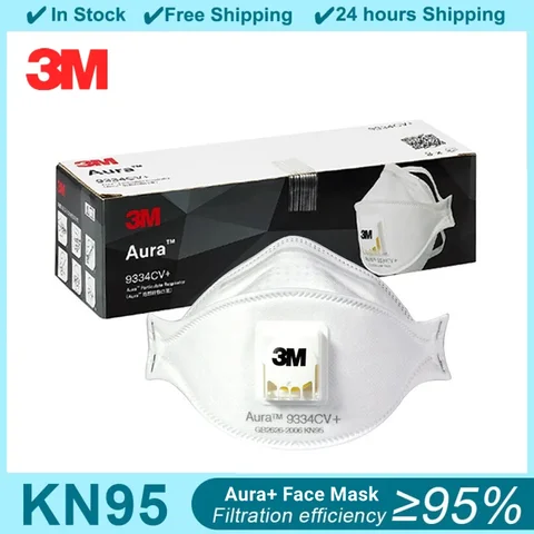 3M 9334CV Face Mask Aura Mascarilla Dust KN95 Mouth Masks Protective Filter Dust-proof Anti-fog Safety 3M Mascarillas