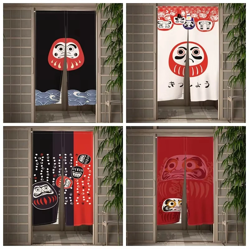 VIKAMA VIKAMA Daruma Noren Door Curtain Japanese Lucky Doll Print Half Curtain Room Divider Kitchen Bedroom Restaurant Home Decor - Aliexpress Deal