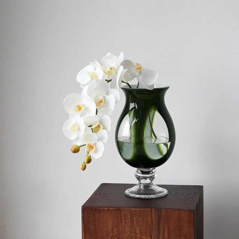 Home color scheme wind lamp vase glass vase living room decoration suitable for living room entrance