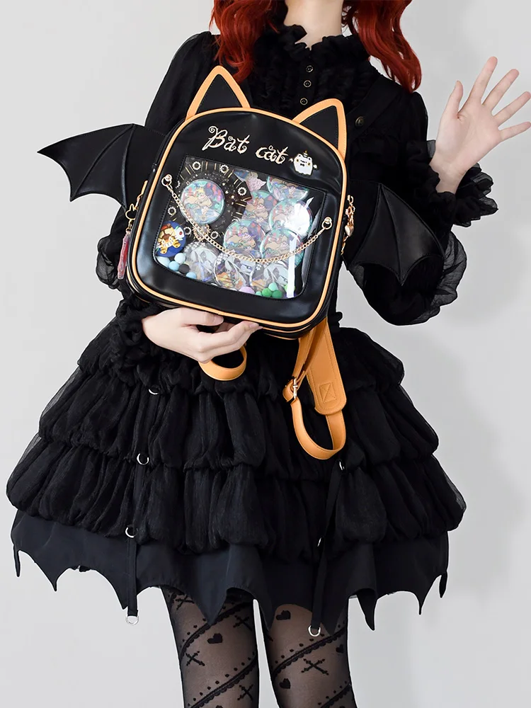 Original Itabag Bat Cat Dor Pacote Mulheres Shouder Lolita Menina Crossbody Sacos Transparente Escola Saco Cosplay Props