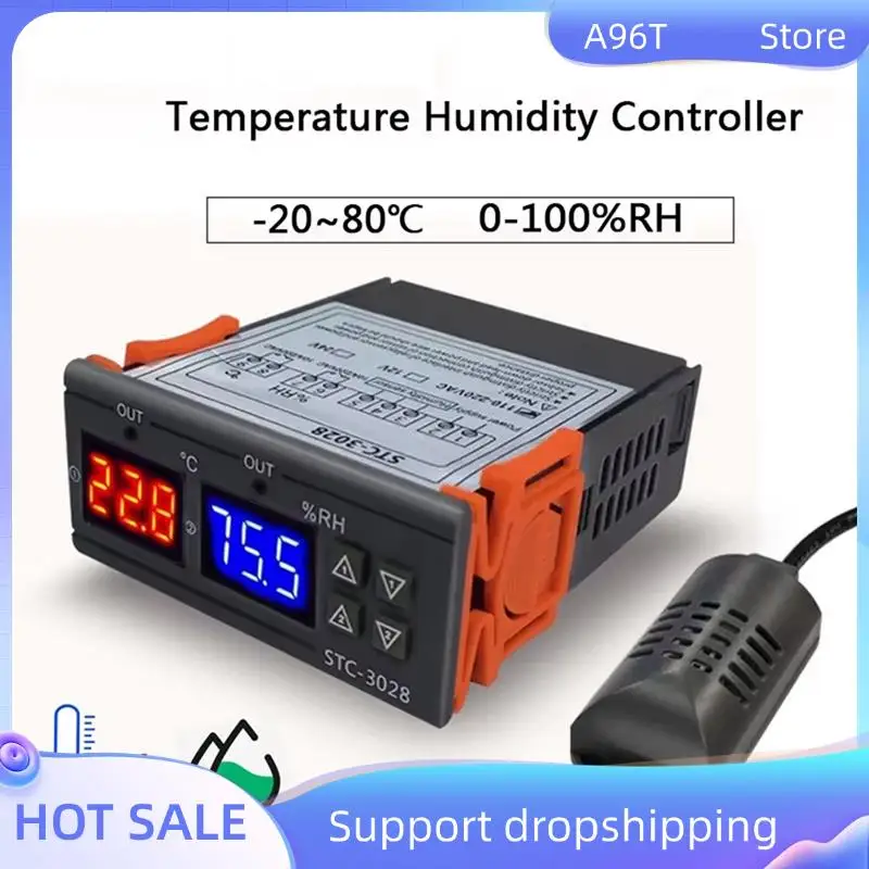

A96T STC-3028 Цифровой термостат Термометр Гигрометр Контроллер температуры и влажности Регулятор 12 В