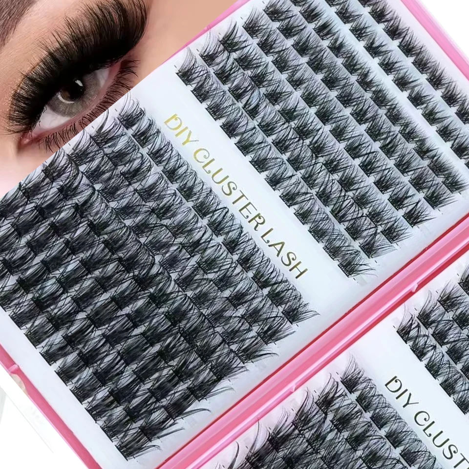 384pcs Eyelash Extension Kit - Individual Eyelashes Set, D-Curl, Multiple Lengths, Odorless, Easy to Apply for Home Makeup Books