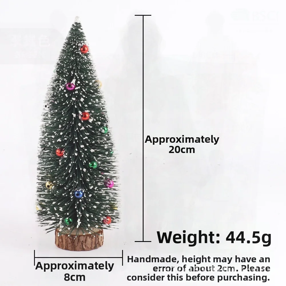 

White Flocked Pine Needle Beads Christmas Tree Ornaments Mini Desktop Decor 15cm 20cm 25cm 30cm Christmas Style European &