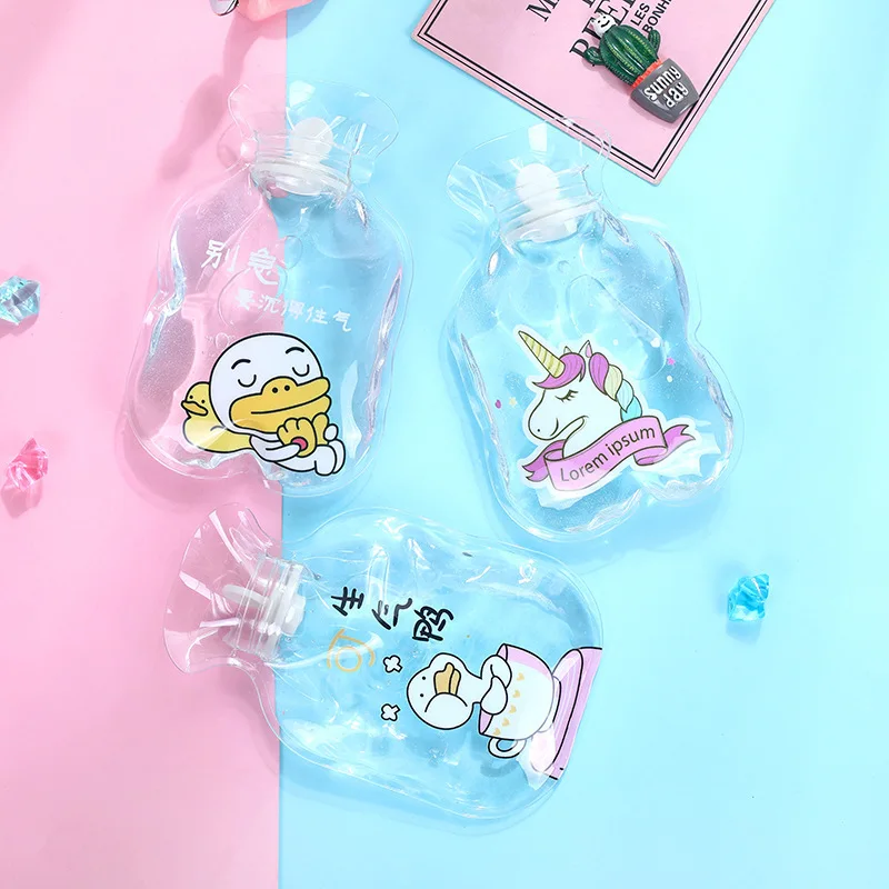 Cartoon transparent trumpet explosion-proof water injection hot water bag many styles warm handbags portable warm hand treasure