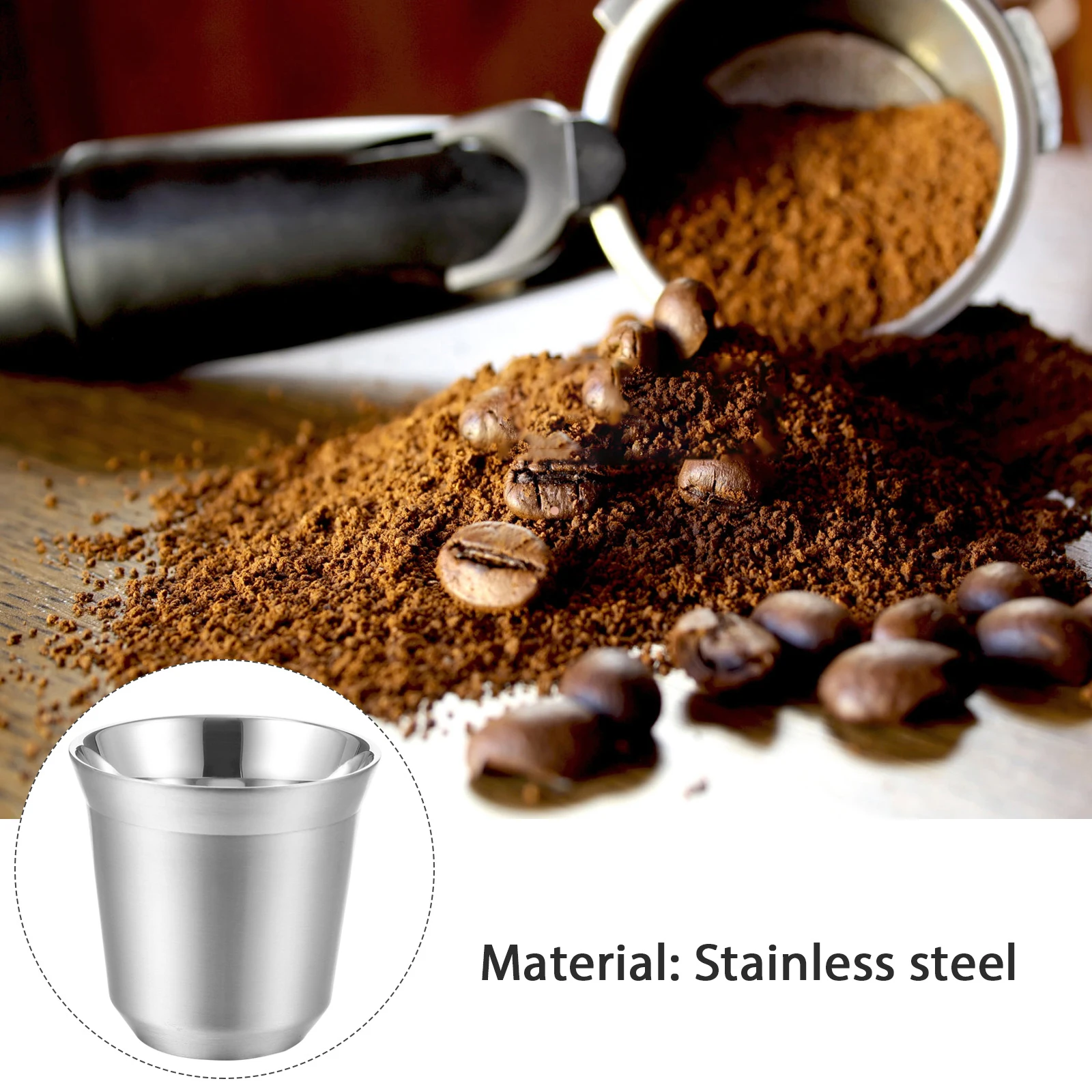 

Coffee Machine Dosing Cup Stainless Steel Rust Proof No Drip Flat Bottom Space Saving For Bar Counter Coffee Table Dosing