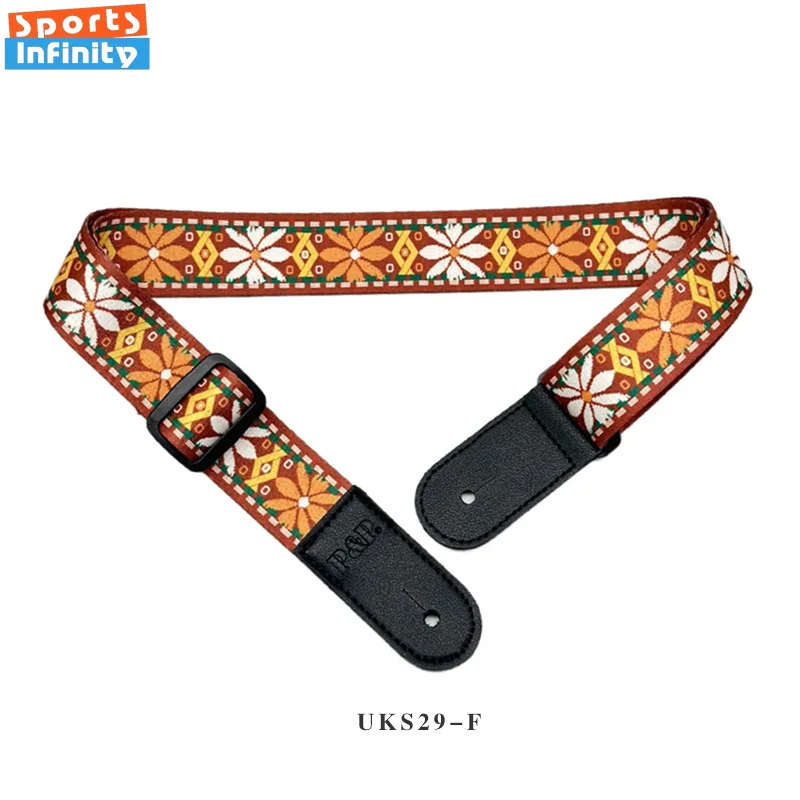 Retro Trendy Print Electric Guitar Strap Acoustic Guitar Shoulder Strap Instrument Accessories Ukulele Strap Guitar Accessories