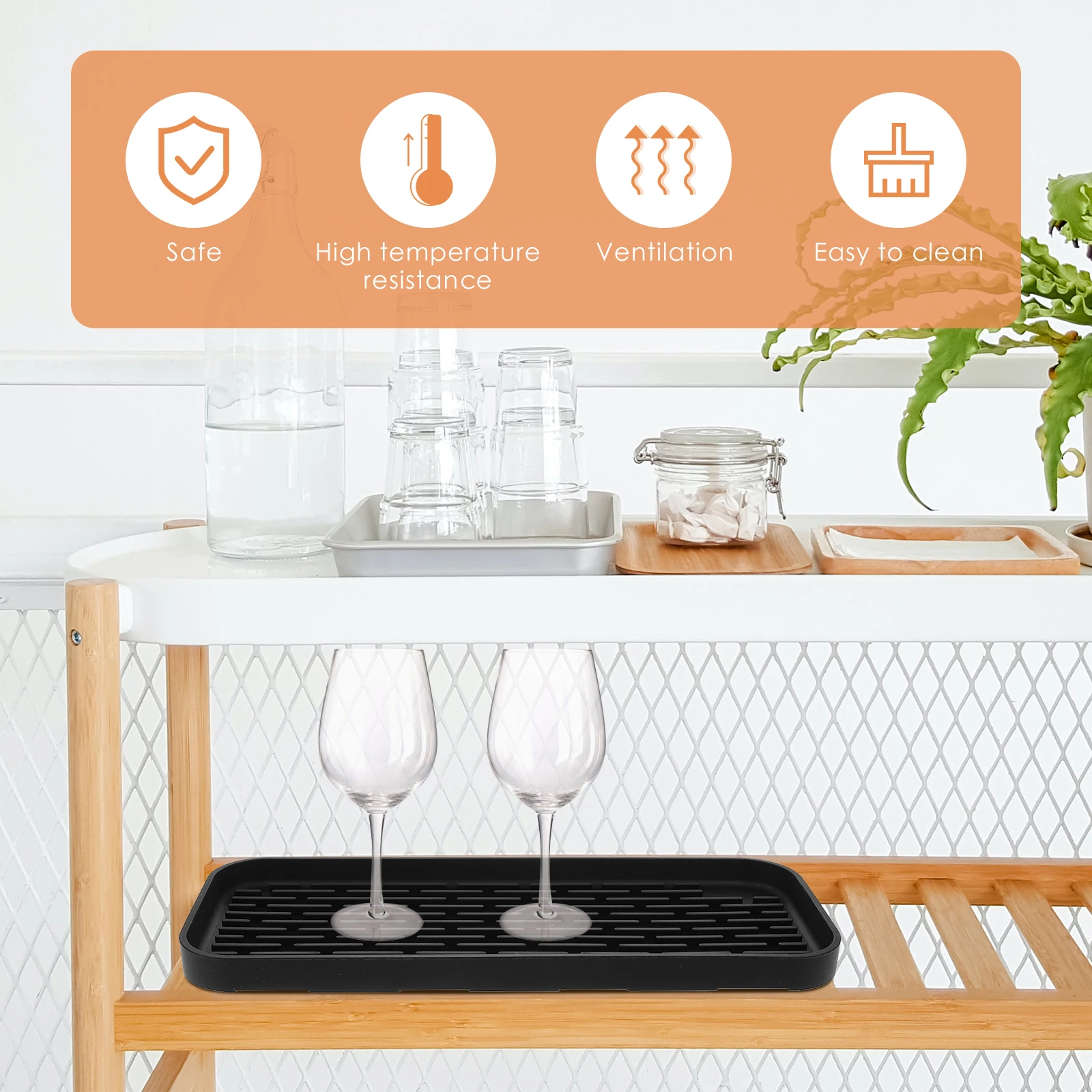 

Silicone Storage Tray Kitchen Drying Mat Dish Mats Household Organizer Countertop