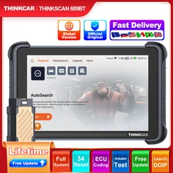 THINKSCAN 689BT Professional Car Diagnostic Tools Lifetime Free 34 Maintenance Full System ECU Action Test Auto OBD2 Scanner