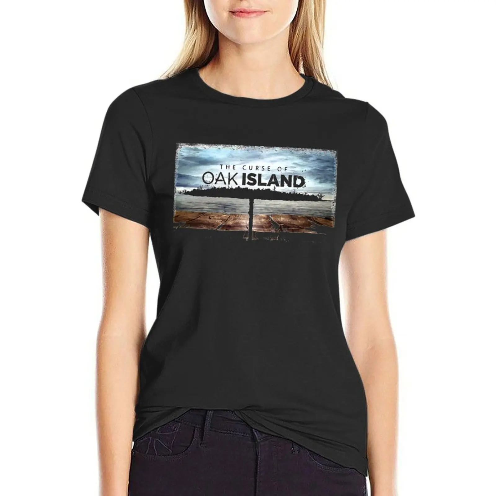 

oak island series T-Shirt lady clothes anime blacks t-shirt dress for Women graphic