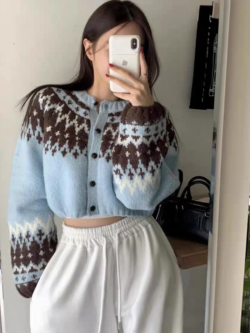 

Thiened ort Knitted Sweater Coat for Women Long Sve Autumn New Sle Button up Cardigan Fem Upper Apparel