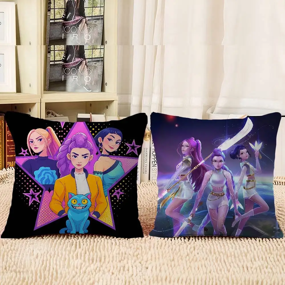 KPop شيطان الصيادين وسادة أنيمي وسادة أريكة سرير رئيس وسادة غطاء غطاء الوسادة 45x45 سم الموضة