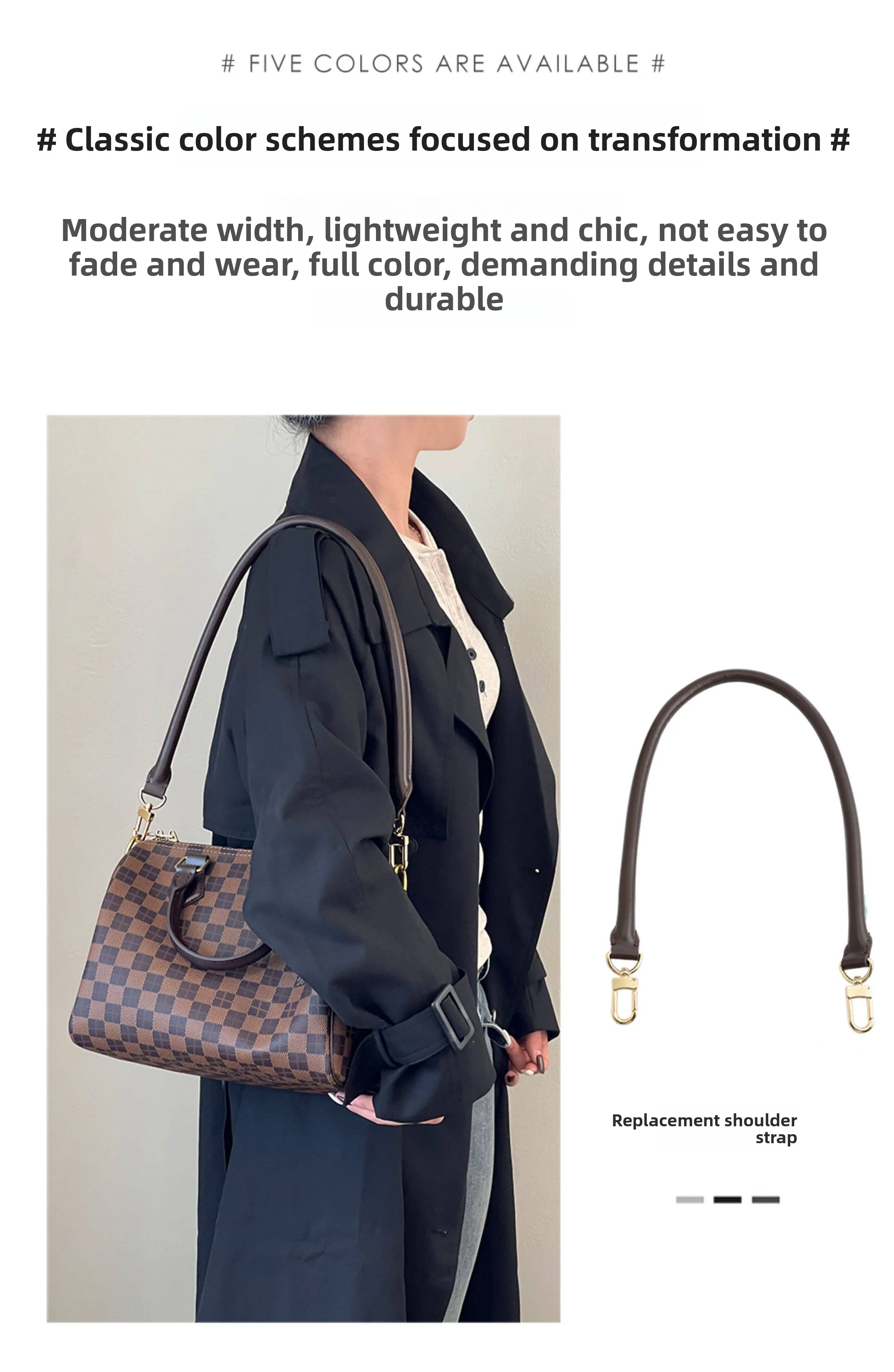 Genuine Vachetta Leather Bag Strap for LV Speedy 20 25 30 Shoulder Straps Long Bags Belts Replacement Bag Accessories