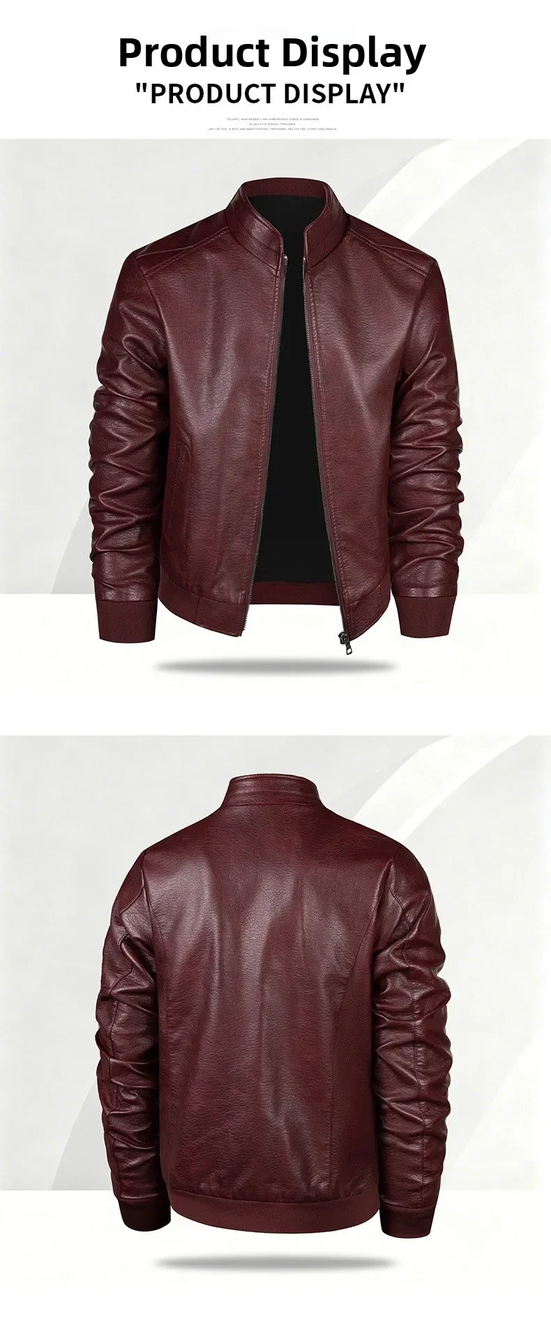 6XL Herren Lederjacke Herbst Winter Kunstledermantel Koreanischer Stil Slim Fit Lässig Trendy Vielseitig Stilvolle Oberbekleidung für Männer – Detail 9