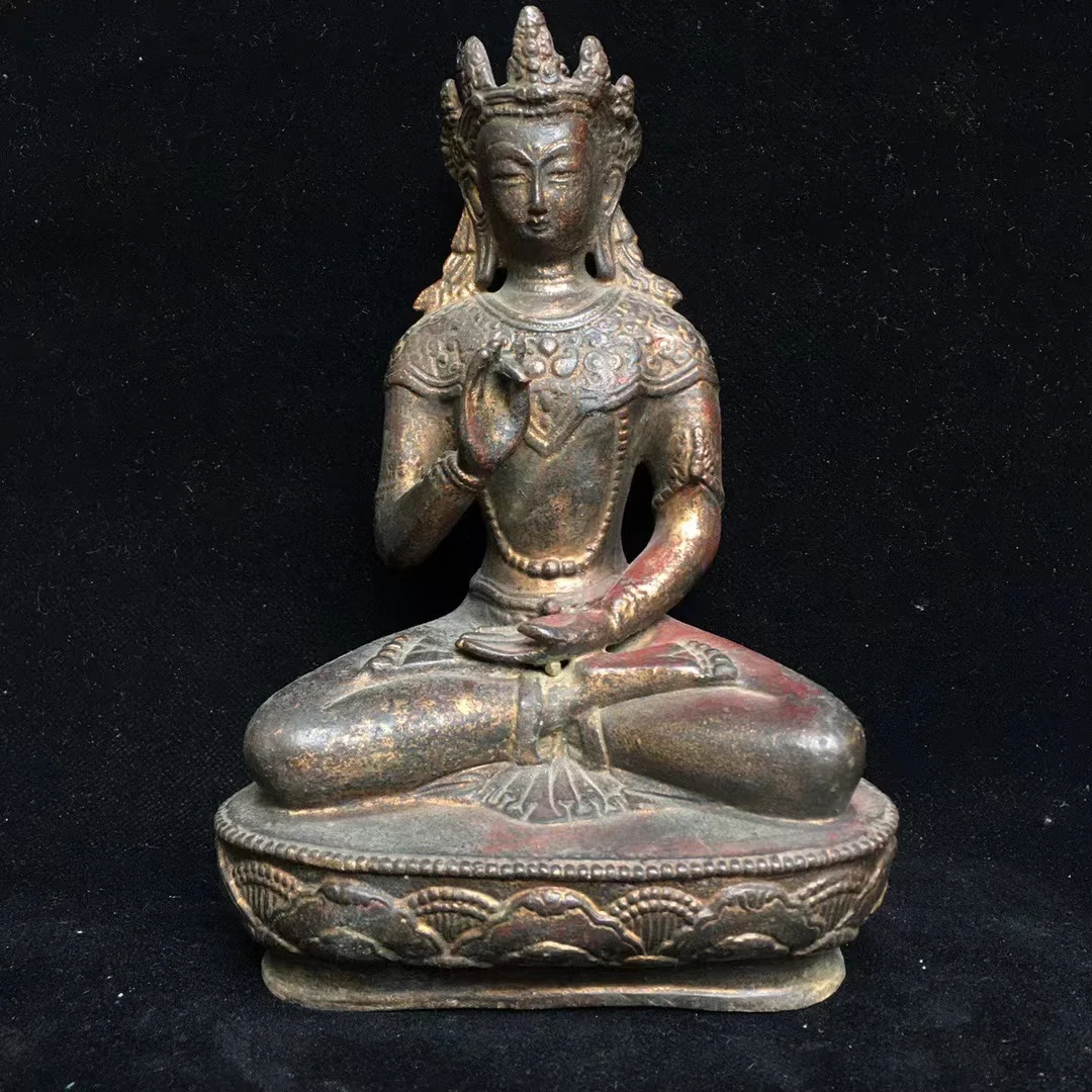 Old copper hand-made Preaching Buddha statue,Engraved inscription,Free shipping