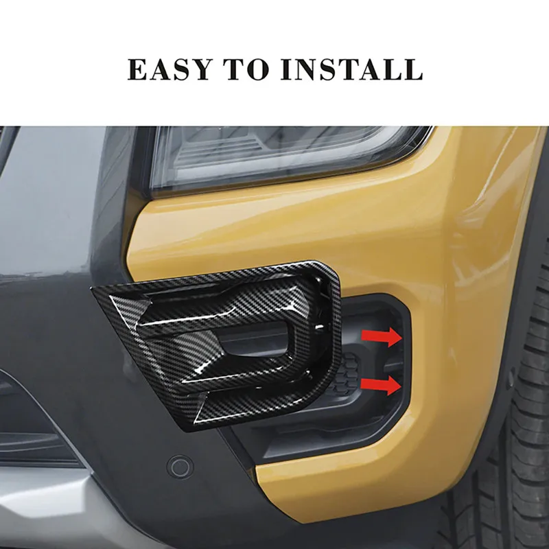 

Carbon Fiber Front Fog Lamp Surround Trim Cover Exterior Protector Parts For 2023-2024 Ford Ranger