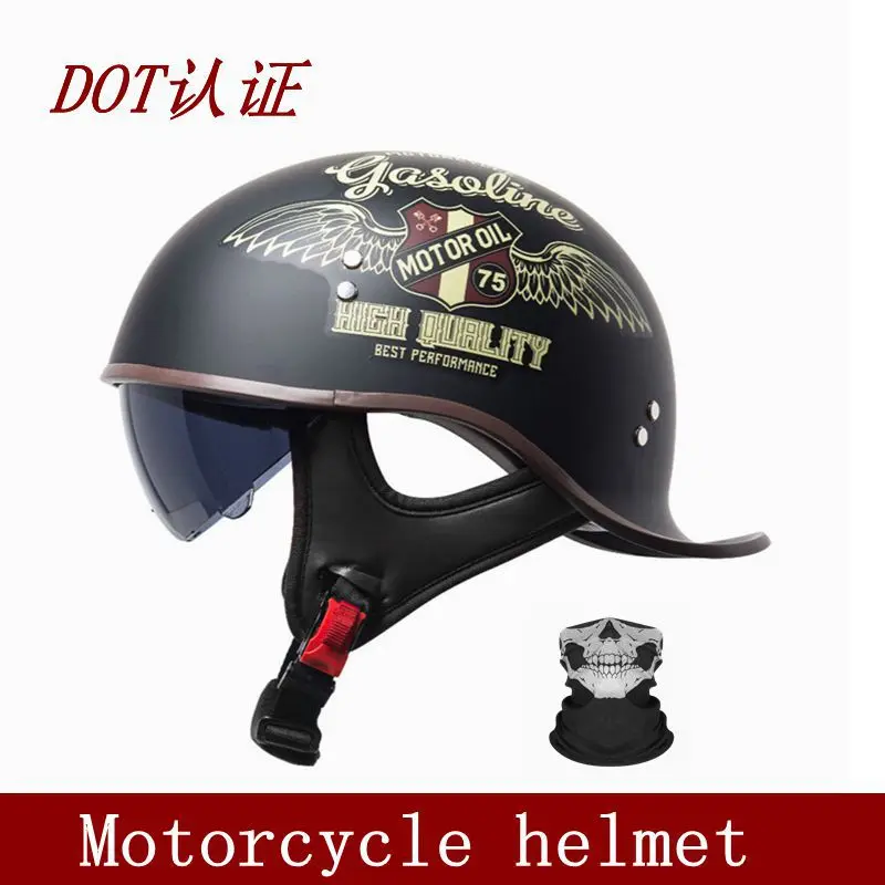 

Мотоциклетный шлем-полушлем, универсальный для всех сезонов, американский стиль, для круизов и езды на мотоцикле, унисекс, защитный шлем