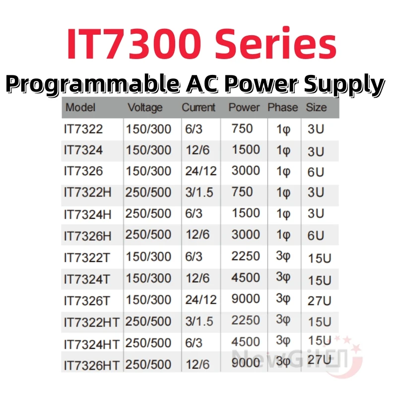 ITECH IT7321 IT7322 IT7324 IT7326 IT7322H IT7324H IT7326H IT7322T IT7324T IT7326T IT7322HT IT7324 مصدر طاقة تيار متردد قابل للبرمجة