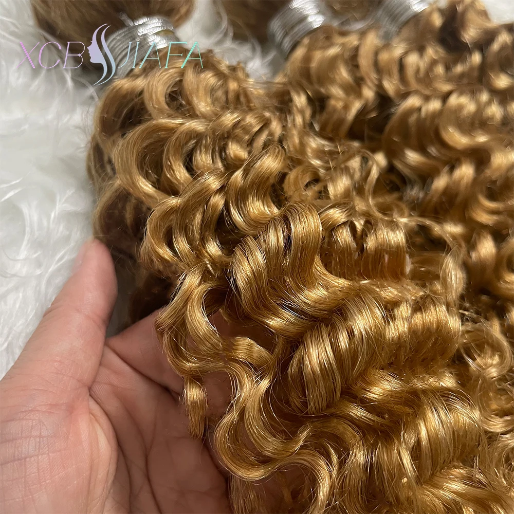 Honey Blonde Deep Wave 100% Human Hair Bundles Remy Human Hair Extensions 33# 350# Brazilian 1/3/4 PCS Human Hair Weave Bundles