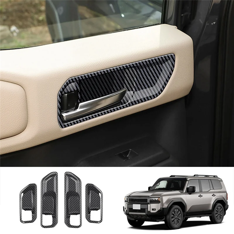 A21F-Car Inner Door Bowl Panel Inside Handle Protector Cover For Toyota Prado LC250 2024 Interior Accessories