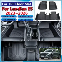 DFSK Landian E5 NEV 2023 2024 2025 2026 3D TPE 바닥 매트, 긁힘 방지 진흙 카펫 발 패드, 풀 러그 쿠션, 자동차 액세서리