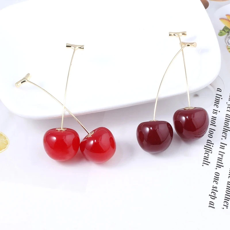 Anime JoJo Bizarre Adventure Drop Earrings Cosplay Props Kakyoin Noriaki Cherry Earrings Ear Clip Men Girl Jewelry Gift