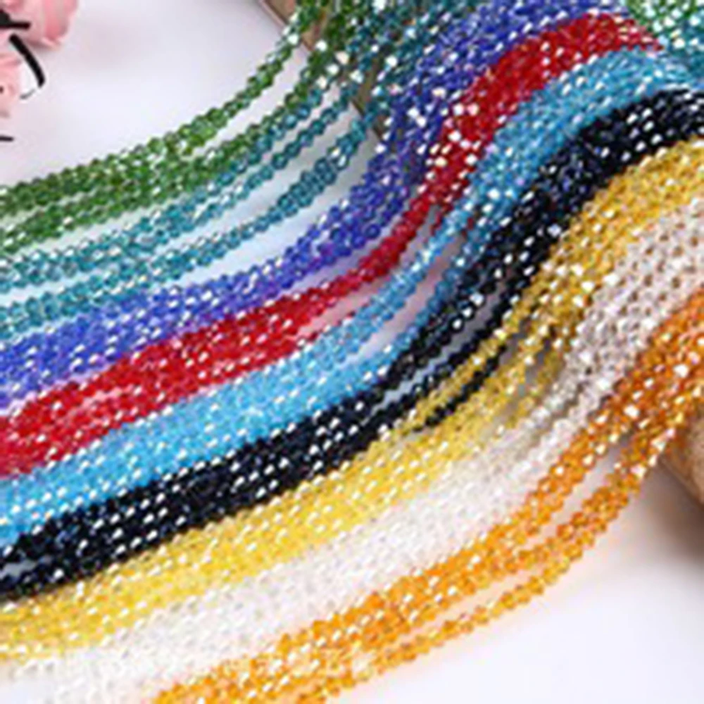 4mm 6mm 8mm Ronde 1 Strand Bal Kristalglas Losse Spacer Facet Kralen voor DIY Maken Sieraden handwerk Accessoires