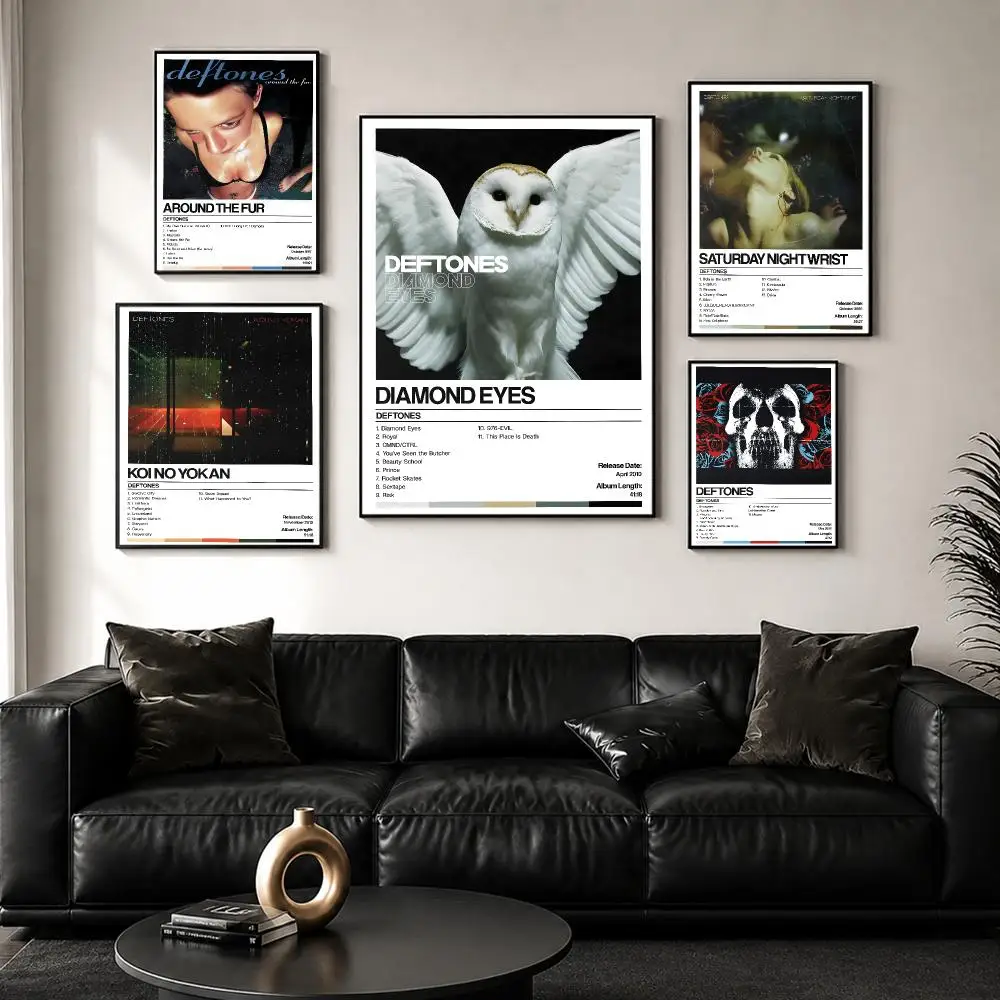 Rock Music Album D-DeftoneS Poster Decorative Wall Art Sticker Mural Print for Bedroom Living Room Hallway Home Decor Gift