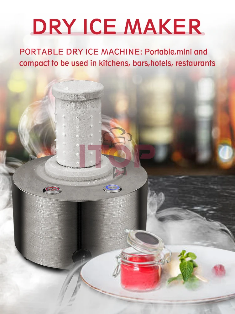 

ITOP Dry Ice Maker 1 Pcs 86s/18s Fast Dry Ice Make Machine Dry Ice with 2 Size 1.8lbs Co2 Get 0.41lbs Dry Ice for Kitchen Bar