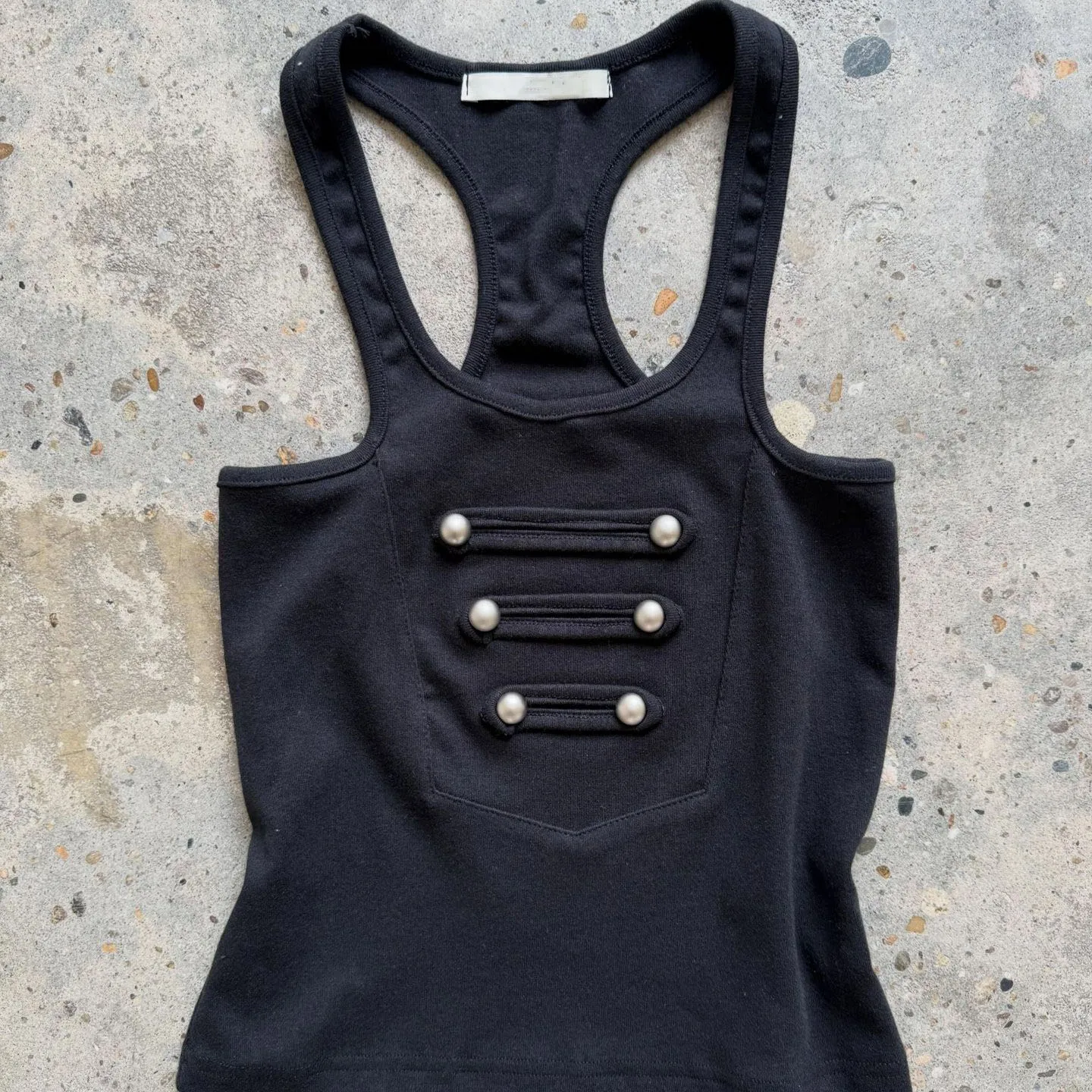 Women's Double Breasted Design Tank Tops American Summer Casual Fashion Retro Y2k Street Style Pearl Button Slim Camisole Top