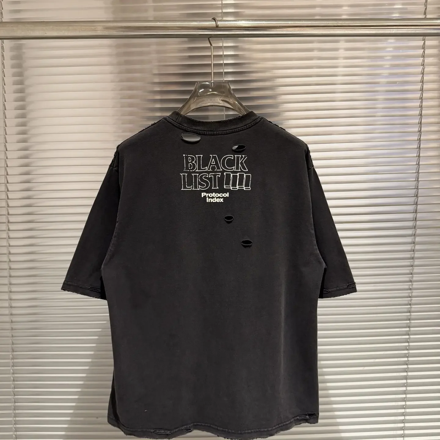 Protocol Index 25FW scissors cut vintage washed old boxy short sleeve tee