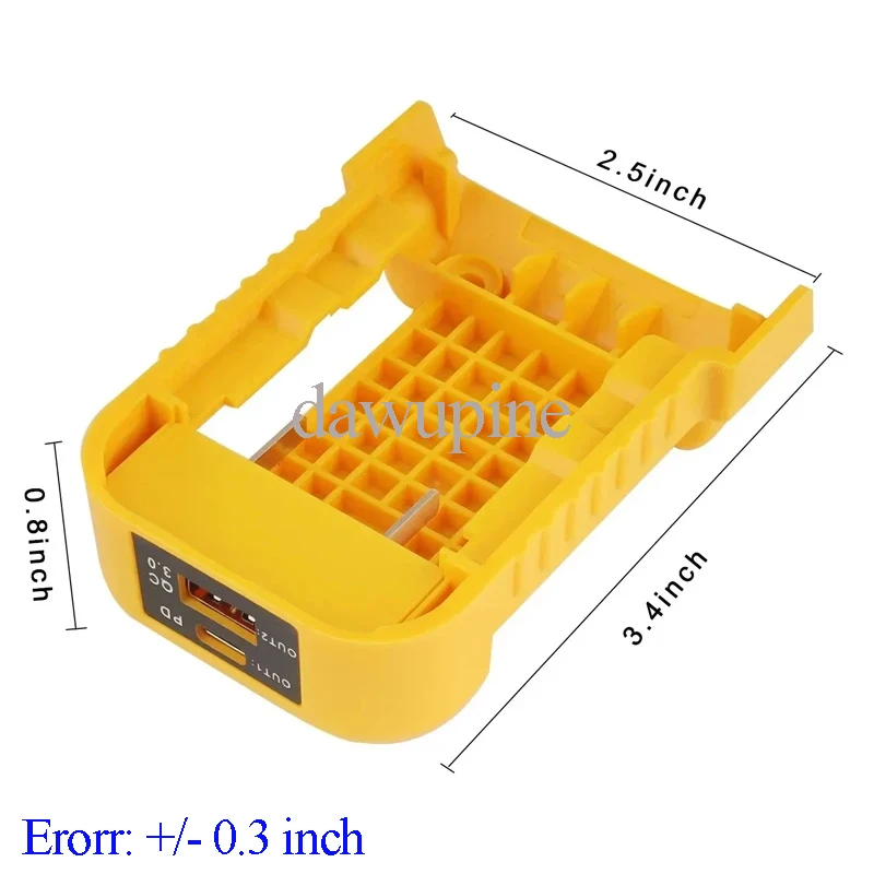 USB Type C Power Adapter Bank For DeWalt 18V For XL 20V Lithium Battery Case Laptop Mobile Phone Charging Converter Belt buckle view 3