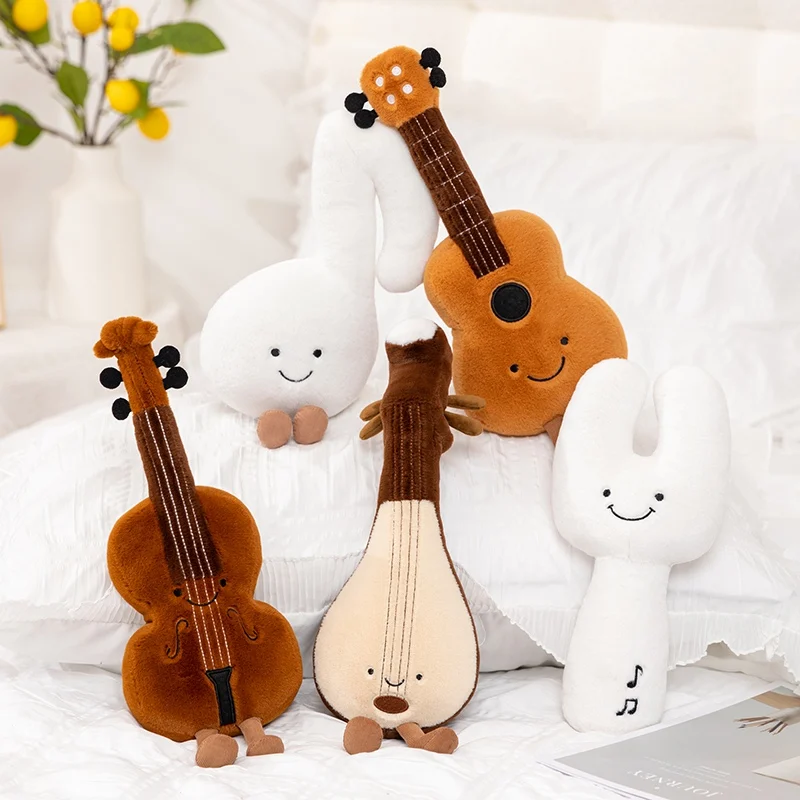 

Милая музыкальная плюшевая игрушка Jellycat, скрипка, гитара, пипа, камертон, нота, мягкая кукла, инструмент, подарок для детей, любителей музыки, домашний декор